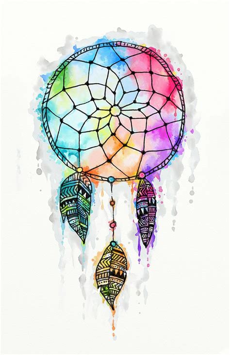 Watercolor Dreamcatcher Painting Art Print By Madotta