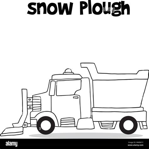 Snow Plough With Hand Draw Stock Vector Image And Art Alamy