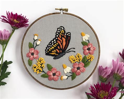 Beginner embroidery patterns 5 embroidery tips for beginners bustle sew. Monarch Butterfly Embroidery Pattern. Beginner Embroidery ...