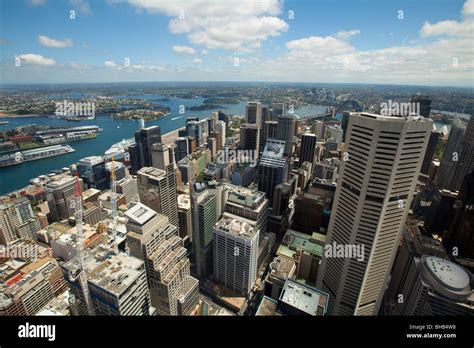 Panoramic View Of Sydney Down Town From The Sky Hi Res Stock