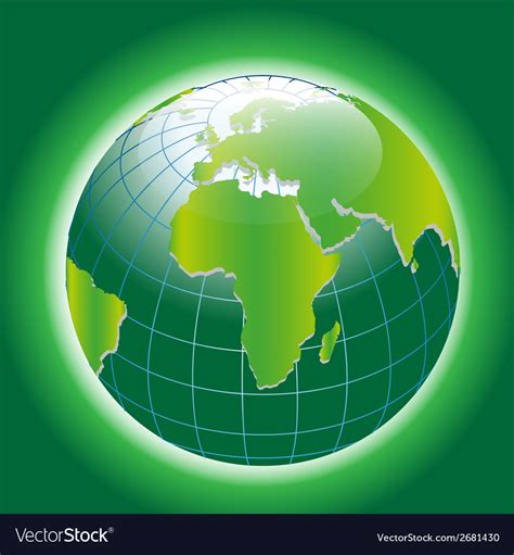 Background With Green Globe Icon Royalty Free Vector Image
