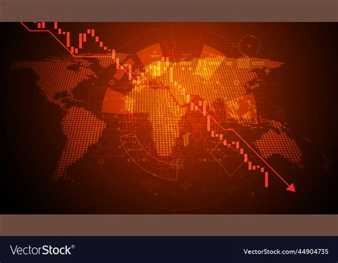 Abstract Map Dot And Stock Market Charts Vector Image