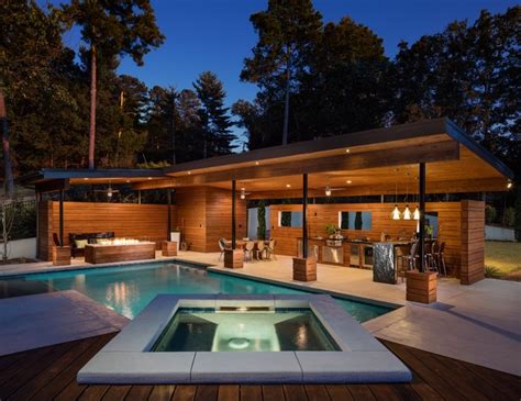 Luxury Pool With Modern Cabana Moderno Piscina Atlanta De Boyce