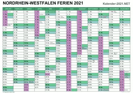 Ferienkalender 2021, 2022 zum herunterladen und ausdrucken. Kalender 2021 Nrw : Kalender 2022 NRW: Ferien, Feiertage ...