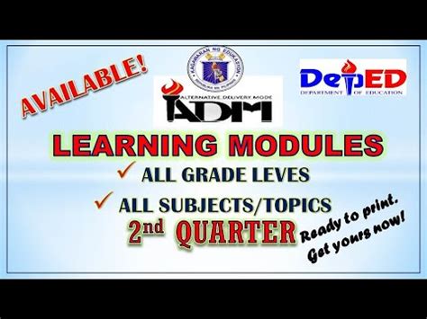 Quarter Learning Modules DEPED ADM YouTube
