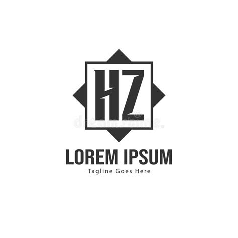 Initial Hz Logo Design With Cool Style Logo Business Branding Stock