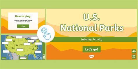 Us National Parks Map Interactive Labeling Activity