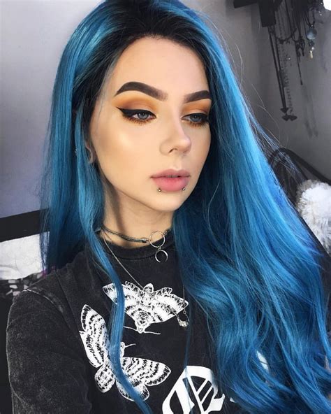 Straight Hairstyles Wig Hairstyles Blue Wig Ombre Wigs Long