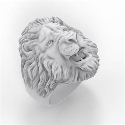 Lion Ring Lion Ring Stl Digital Jewelry D Cnc Stl File Etsy