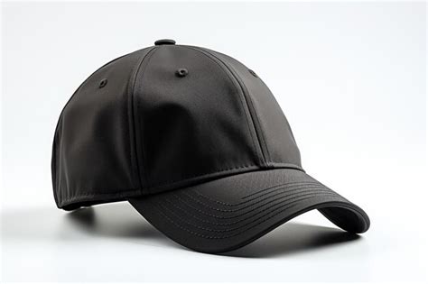 Premium Ai Image A Black Cap Mockup On White Background