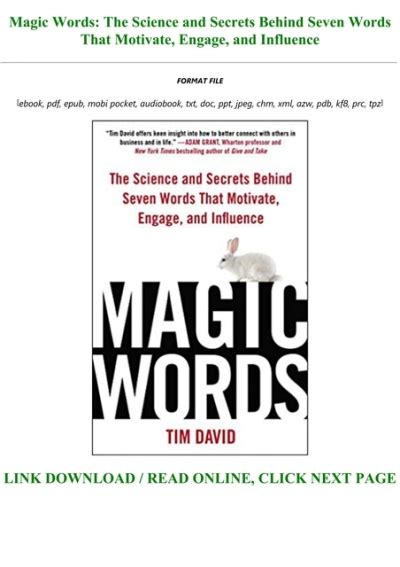 Pdf Download Magic Words The Science And Secrets Behind Seven Words
