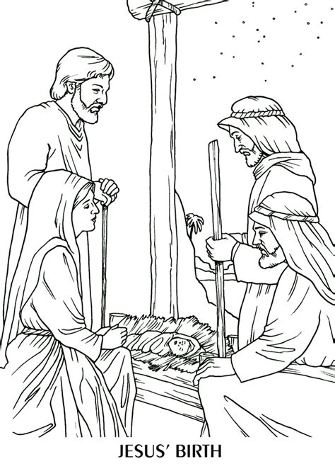 Jesus Born Coloring Clip Art Library