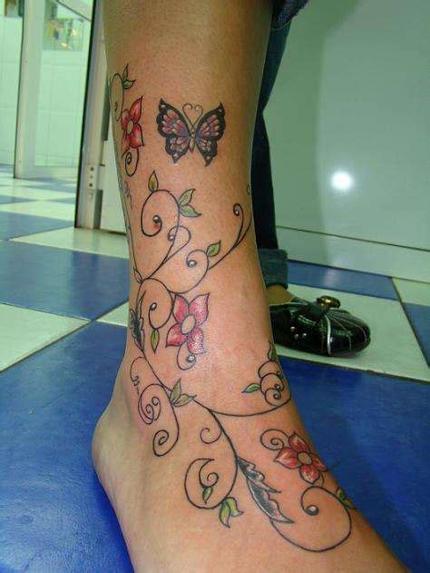 Butterfly And Flower Tattoos Make A Unique Tattoo Design