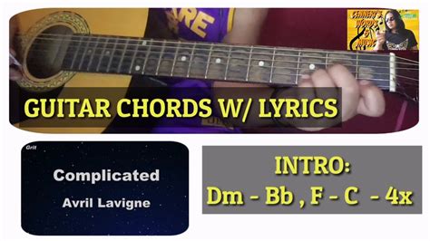 COMPLICATED Song By AVRIL LAVIGNE GUITAR CHORDS W LYRICS YouTube