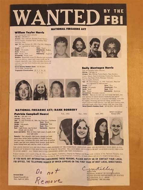 Fbi Wanted Poster 1975 Wanted By The Fbi William