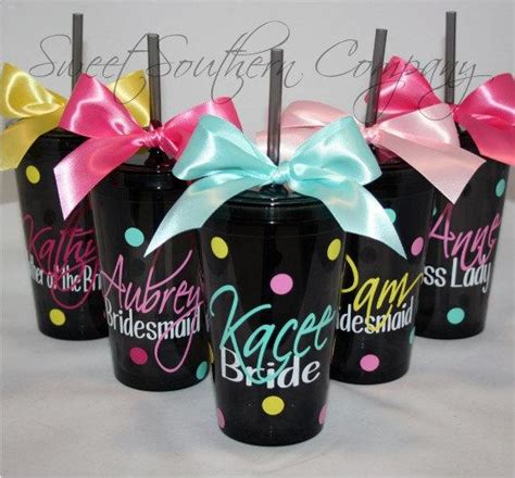 9 Personalized Bride And Bridesmaids 16 Oz Black Acrylic Tumblers
