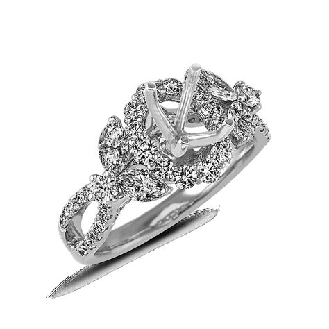 marquise and round diamond halo engagement ring shane co
