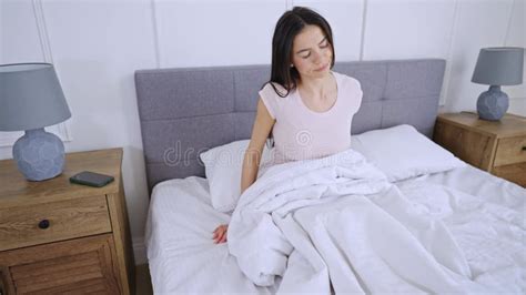 Young Girl Wakes Up In Bed Stock Footage Video Of Time 218862200