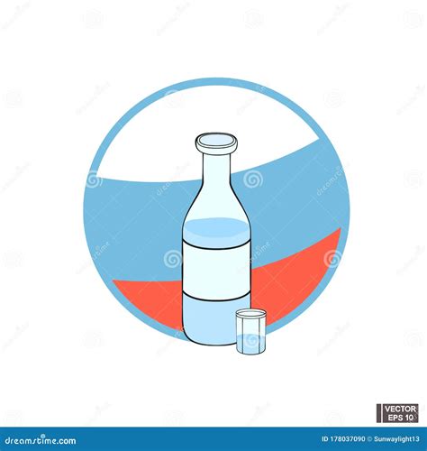 Pictogram Russische Fles Wodka Vector Illustratie Illustration Of