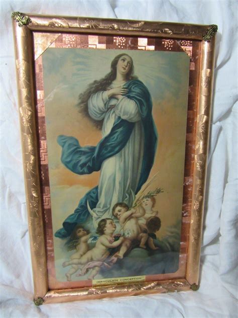 Virgin Mary Immaculate Conception Fine Print Foil Frame And From