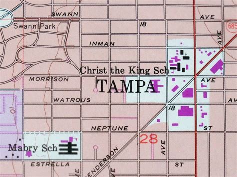 Gandy Bridge Tampa Florida Original Usgs Topographic Map 1987 Etsy