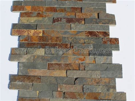 Multicolor Slate Stone Cladding Wall Panels Zp001 Vieka Natural
