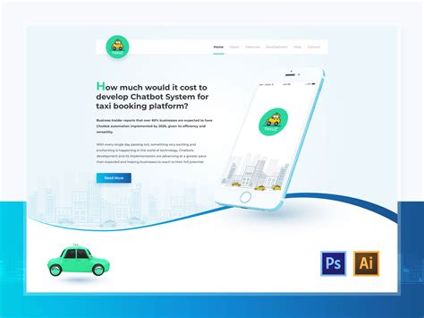 Texi Booking App Landing Page By Artoon Solutions On Dribbble
