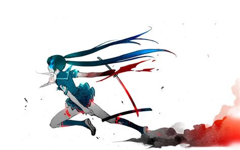 Vocaloid Hatsune Anime Girl Character Blood Sword Katana