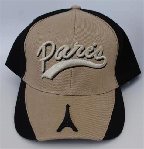 Paris France Baseball Cap Hat With Embroidered Eiffel Tower On Bill One