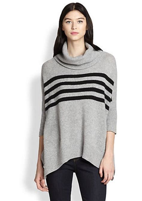 360 Sweater 360 Sweater Adrianna Cashmere Striped Turtleneck Sweater