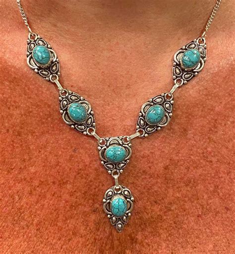 Turquoise Teardrop Necklace Wormtown Trading Company