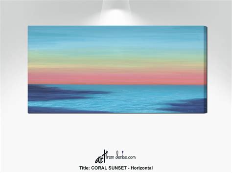 Abstract Ocean Sunset Painting Canvas Art Print Coastal Etsy