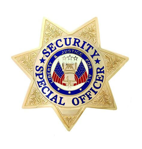 Five Star Security Enforcement Officer Gold Shield Badge