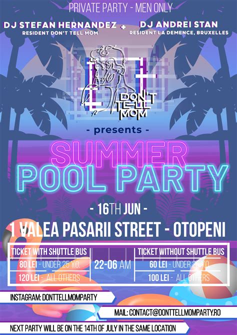 don t tell mom presents summer pool party men only lgbt at tba private venue otopeni str