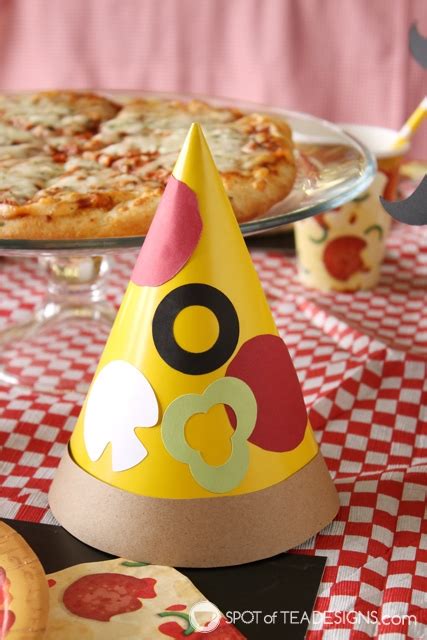Pizza Party Hats With Free Printable Templates Spot Of Tea Designs