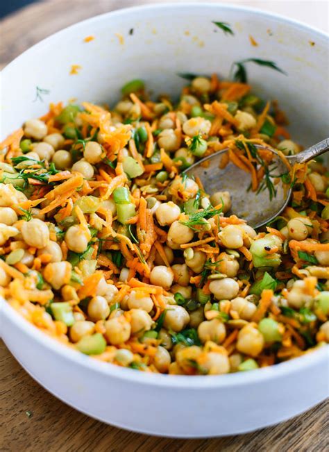 My Favorite Chickpea Salad Recipe Made With Grated Carrots Chopped