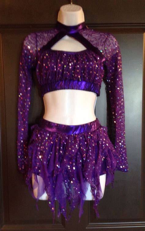A Wish Come True Jazzlatin Dance Costume Purple Sequin Outfit Adult