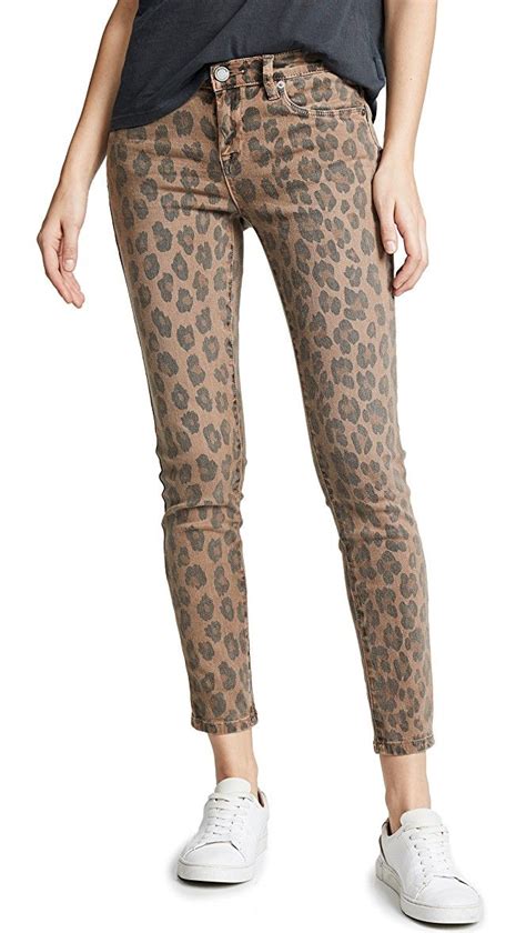 Leopard Print Skinny Jeans Denim Women Leopard Print Jeans Animal