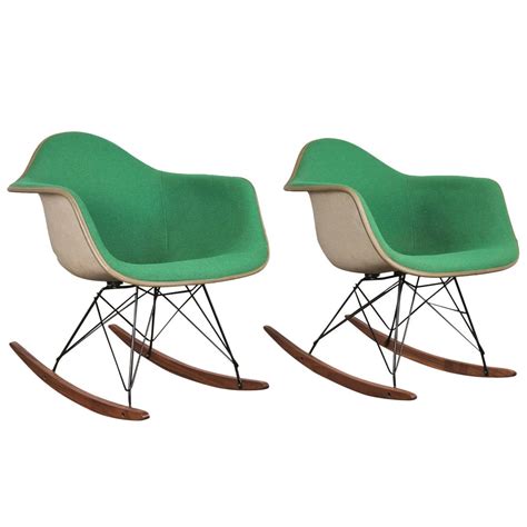 As seen on the poppytalk collecting series. Vintage Green Eames Upholstered Rocking Chair - One Left ...