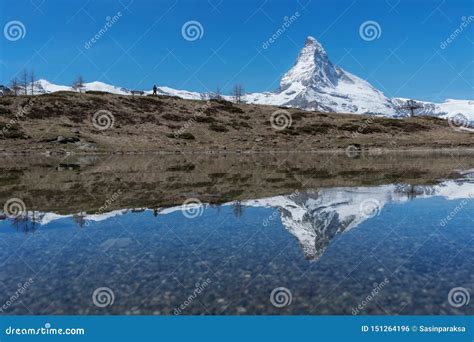 Matterhorn Mountain With Reflection On Lake In Zermatt Switzerland In