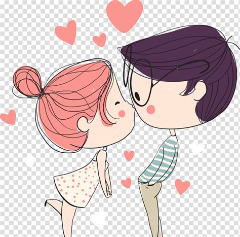Happy Valentine Day Drawing Love Cartoon Doodle Kiss Couple