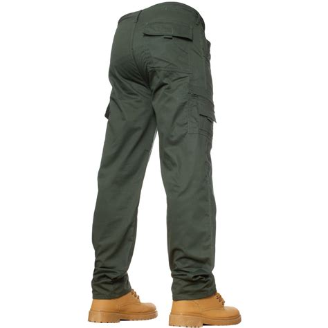 Kruze Mens Designer Chinos Cargo Combat Trousers Elasticated Pants All