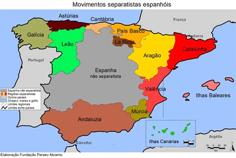 Mapa De Espanha Por Regioes Mapa