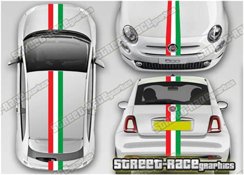 Fiat 500 Ott Racing Stripes 073 Italian Flag