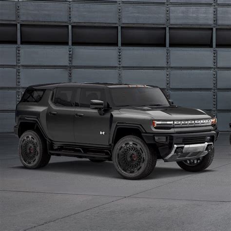 Gmc Hummer Ev Pickup Truck And Suv Ride Deeply Concave On Black Cgi