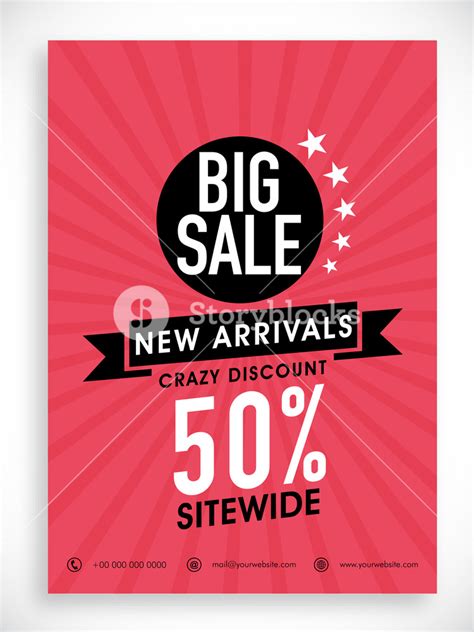 Stylish Big Sale Poster Banner Or Flyer Design With Discount Offer On