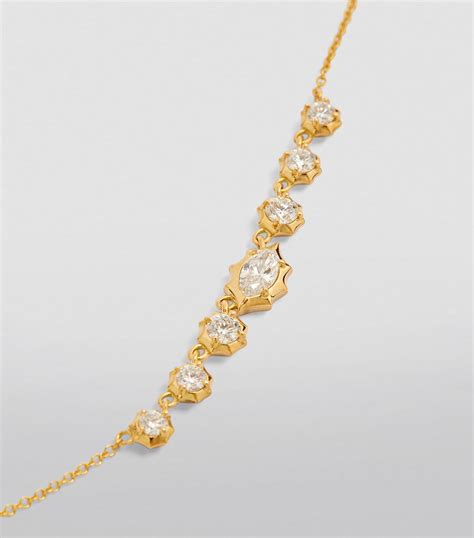 Jade Trau Small Yellow Gold And Diamond Maverick Necklace Harrods Sa