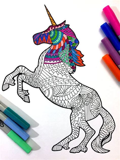 Maybe you would like to learn more about one of these? Unicorn - PDF Animal Coloring Page | Unicorn drawing, Coloring pages, Mandala art lesson