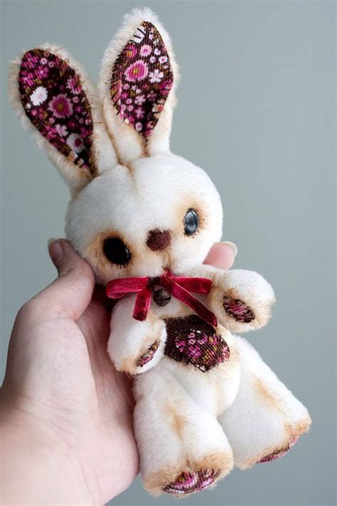 Art Doll Bunny Handmade Fur Bunny Ooak T Home Deco Etsy Art