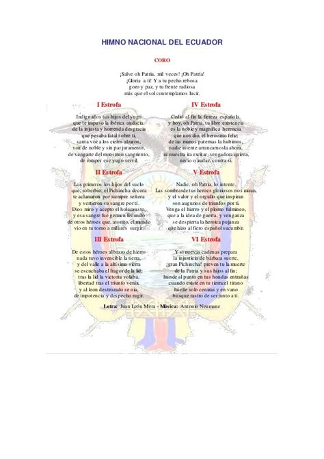 Himno Nacional Del Ecuador